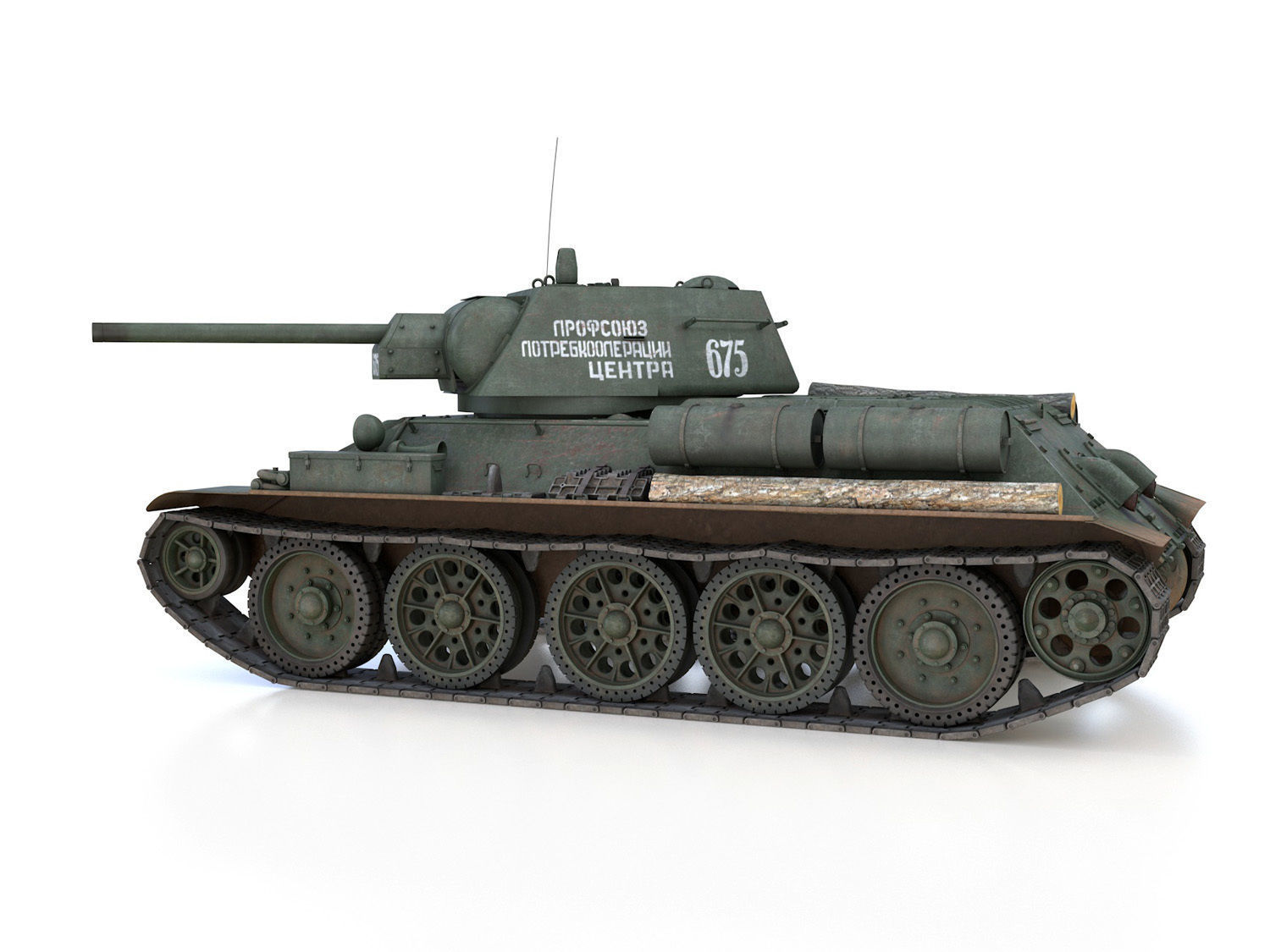 OT-34-76 - Soviet Flamethrower Tank - 675 3D model_3