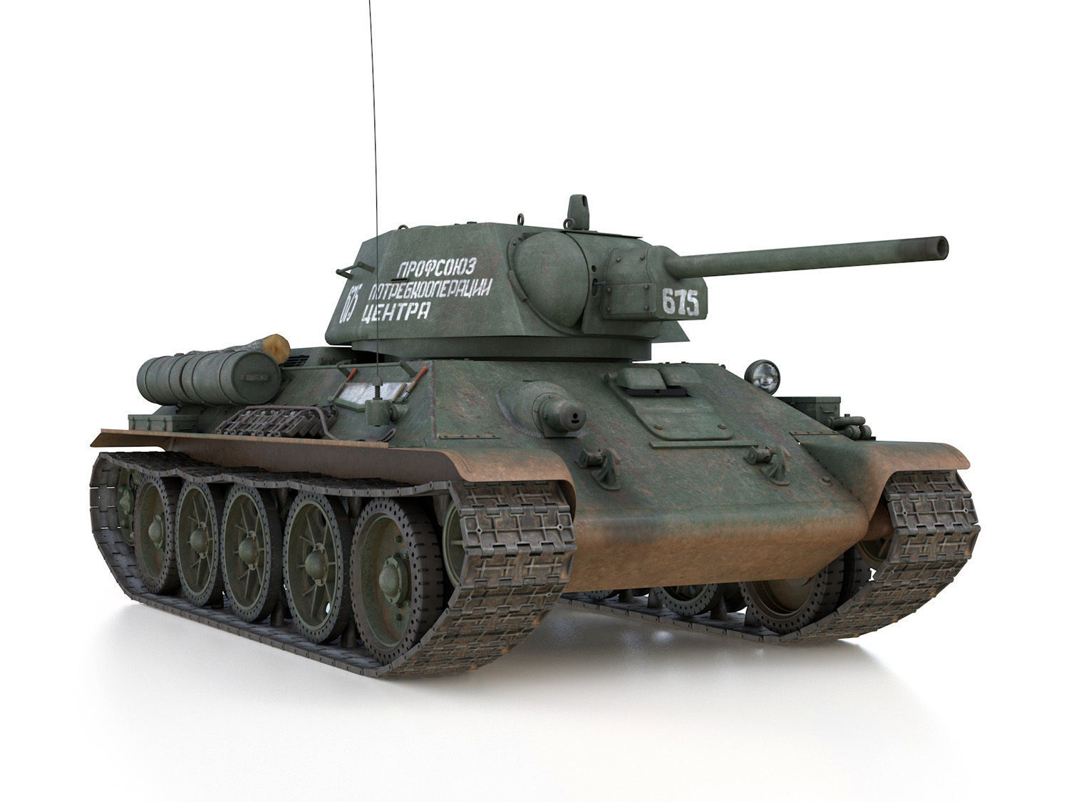 OT-34-76 - Soviet Flamethrower Tank - 675 3D model_8
