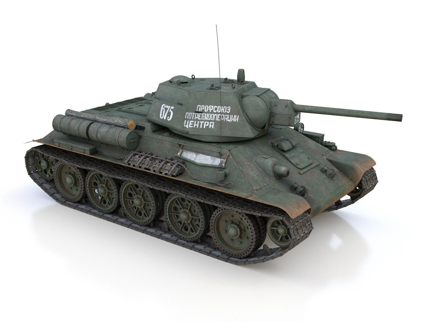 OT-34-76 - Soviet Flamethrower Tank - 675 3D model_7