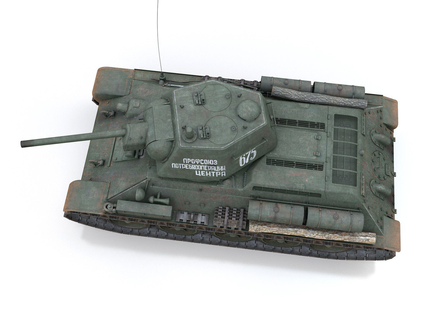 OT-34-76 - Soviet Flamethrower Tank - 675 3D model_9