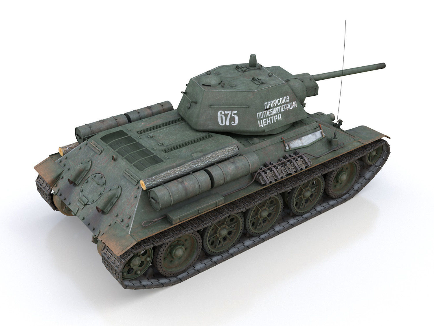 OT-34-76 - Soviet Flamethrower Tank - 675 3D model_5