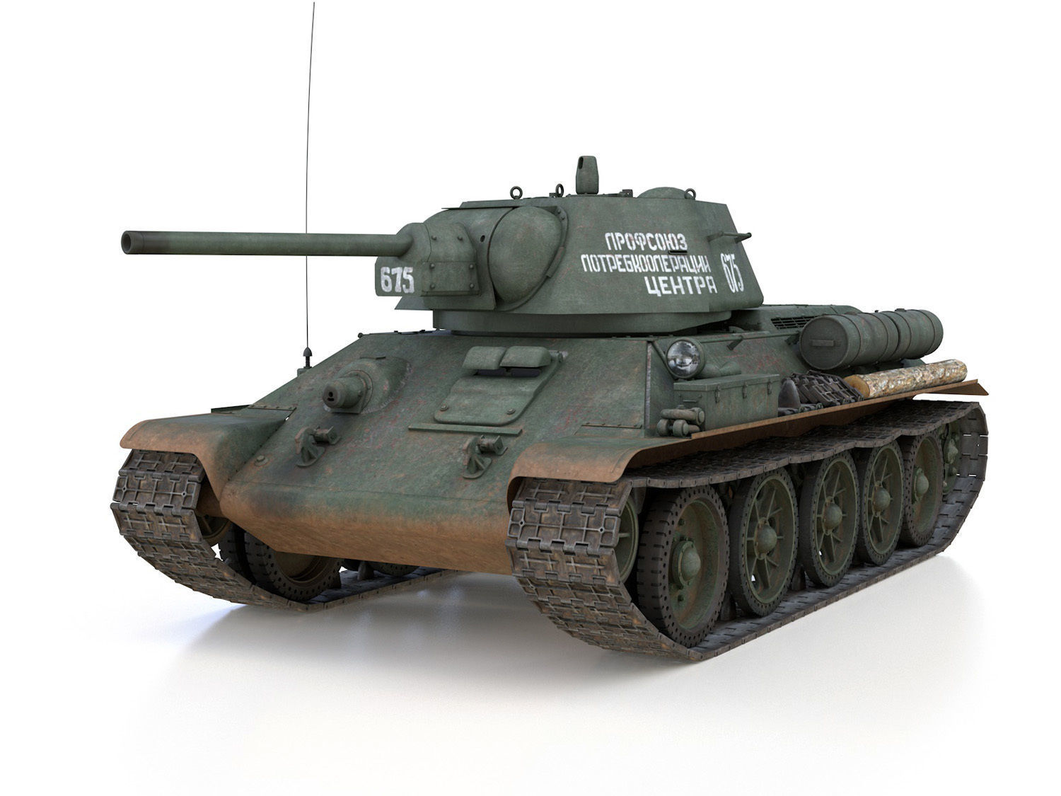 OT-34-76 - Soviet Flamethrower Tank - 675 3D model_1