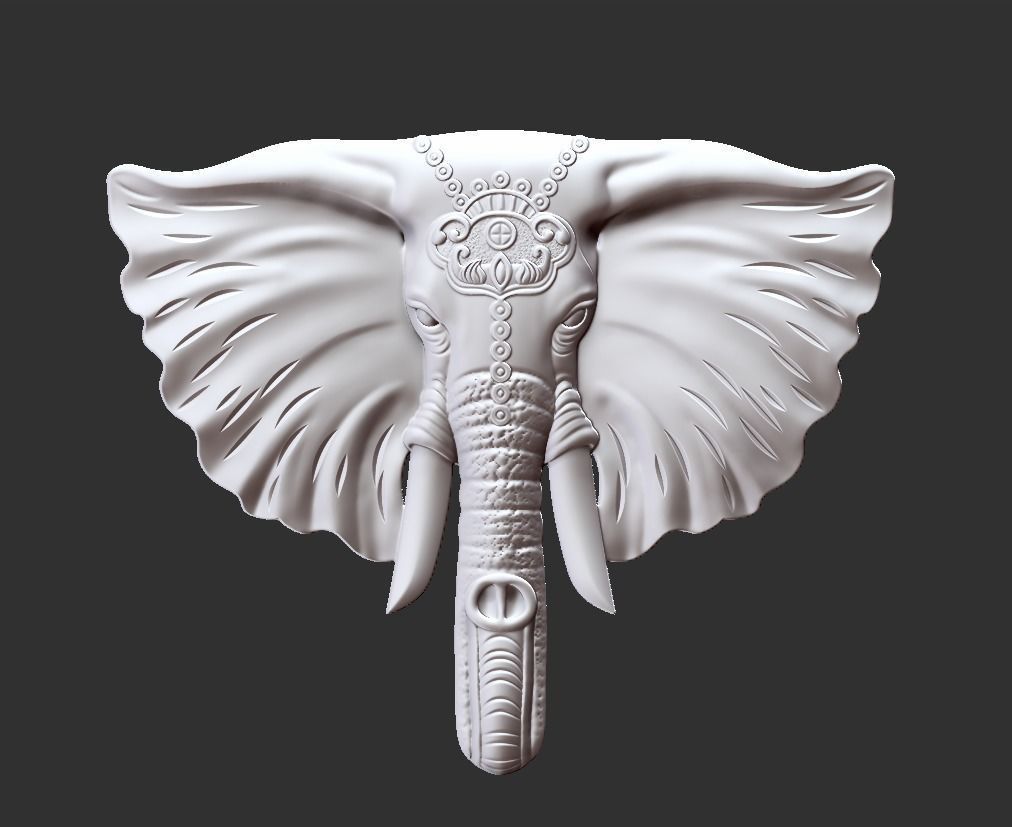 elephant head 3D print model_1