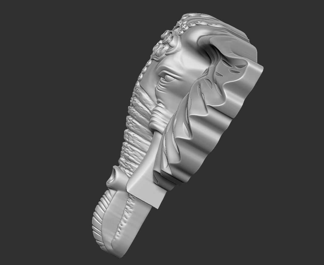 elephant head 3D print model_8