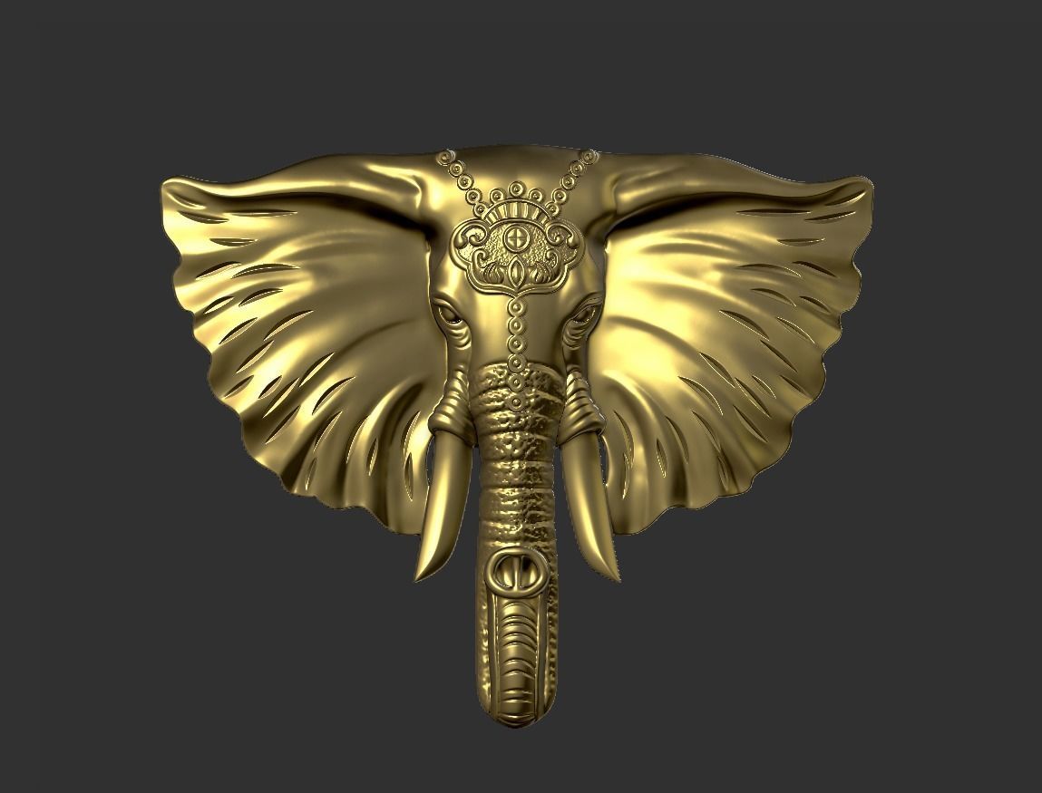 elephant head 3D print model_2