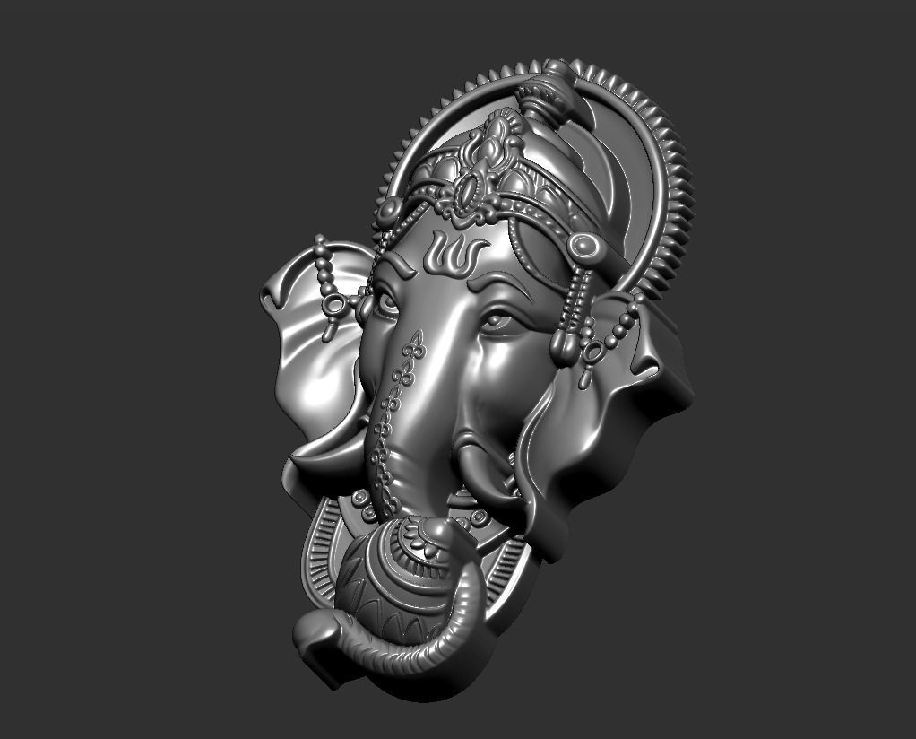 ganesha head 3D print model_7