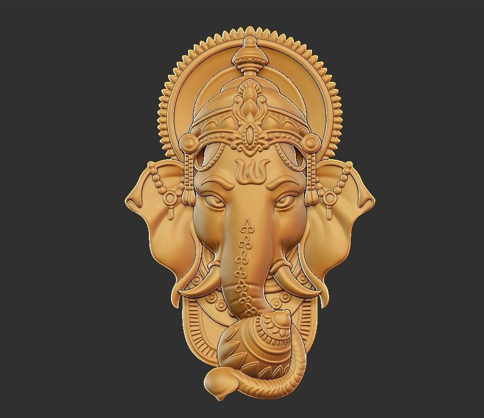 ganesha head 3D print model_1