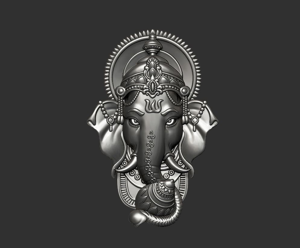 ganesha head 3D print model_8