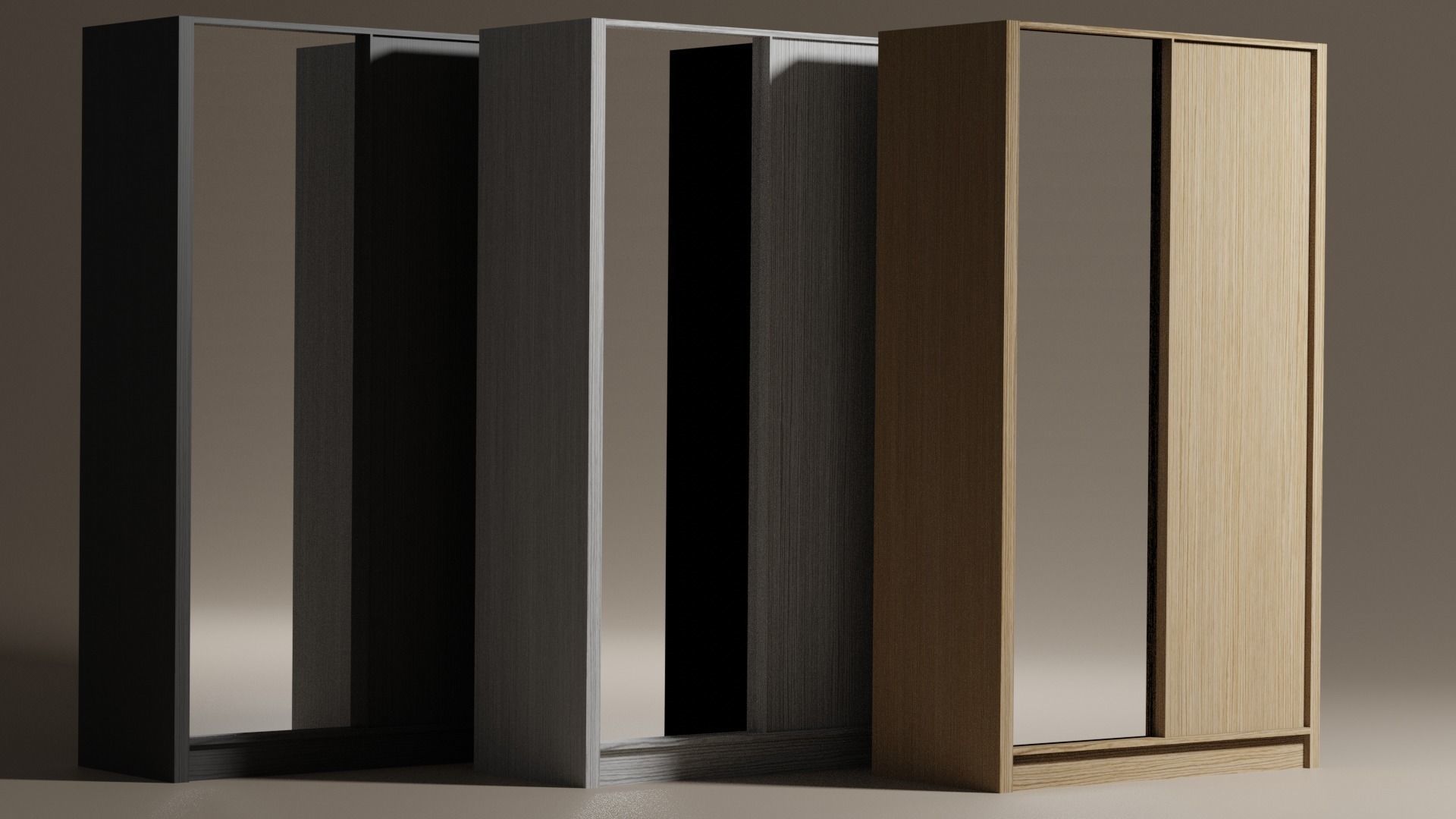 HOME Wardrobe with 2 sliding doors 3D Model Low-poly 3D model_1