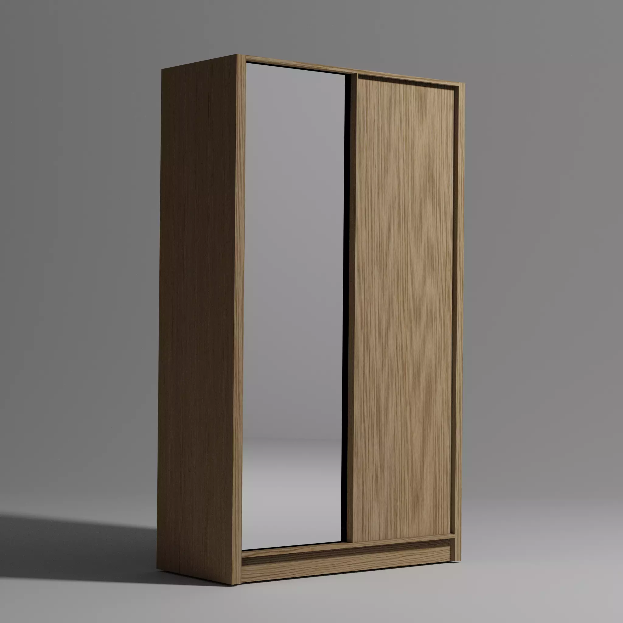 HOME Wardrobe with 2 sliding doors 3D Model Low-poly 3D model_0