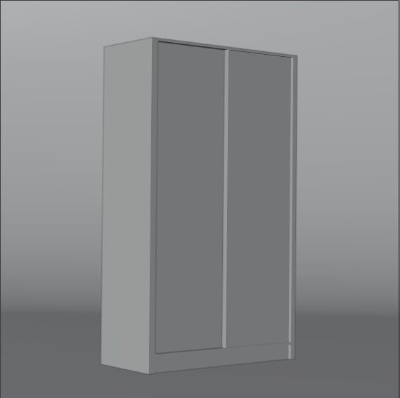 HOME Wardrobe with 2 sliding doors 3D Model Low-poly 3D model_2