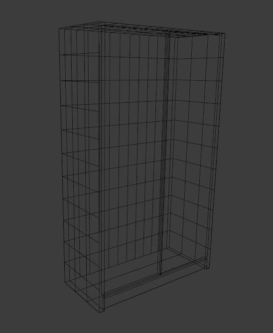 HOME Wardrobe with 2 sliding doors 3D Model Low-poly 3D model_4