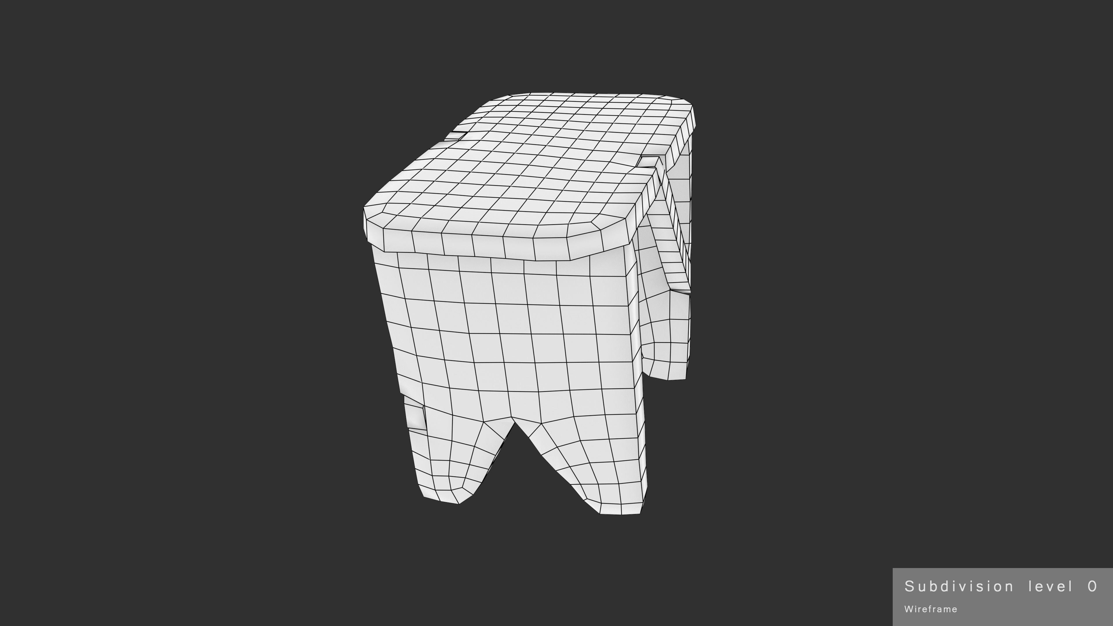 Bench Small Low-poly 3D model_27