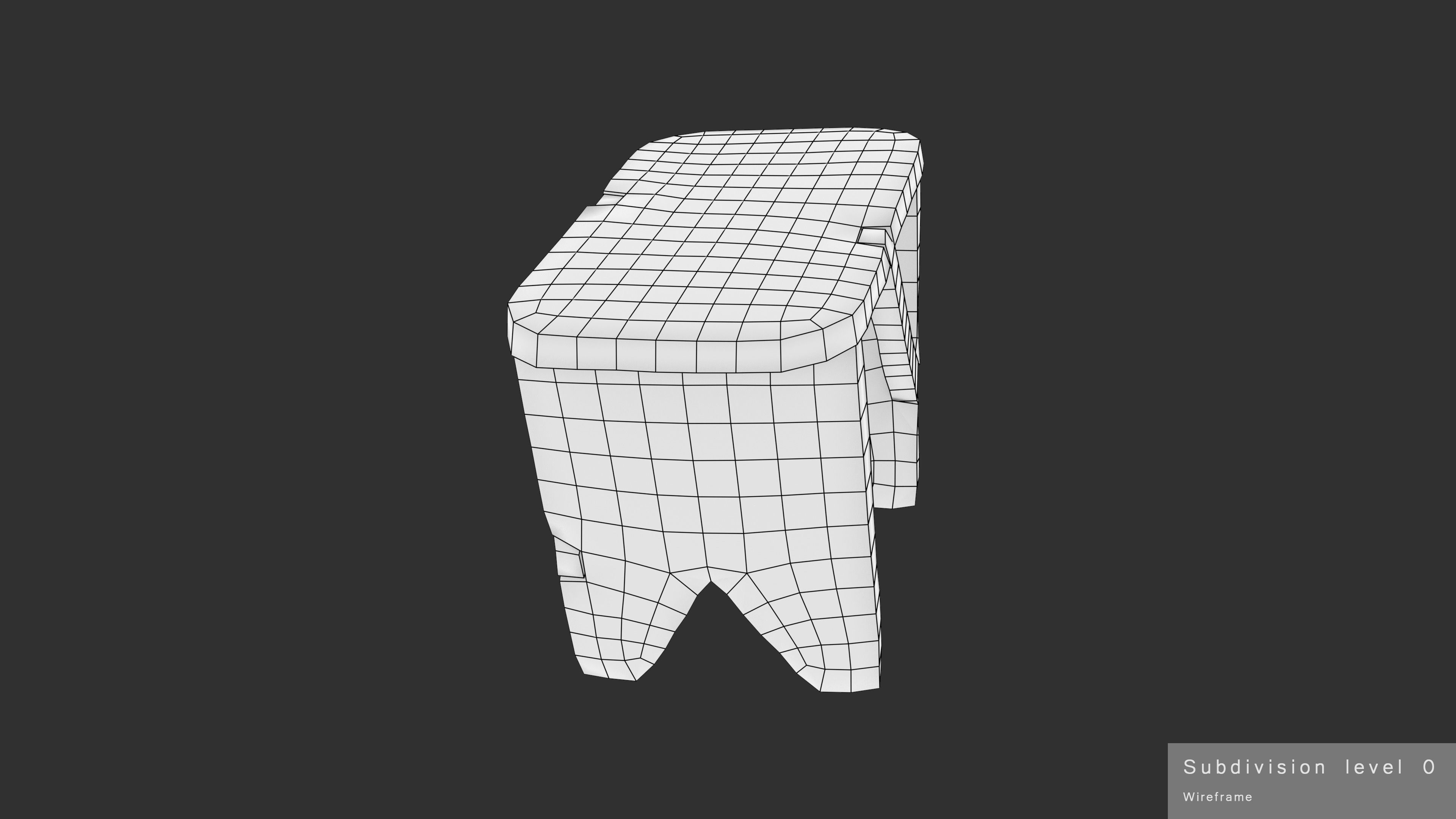 Bench Small Low-poly 3D model_29