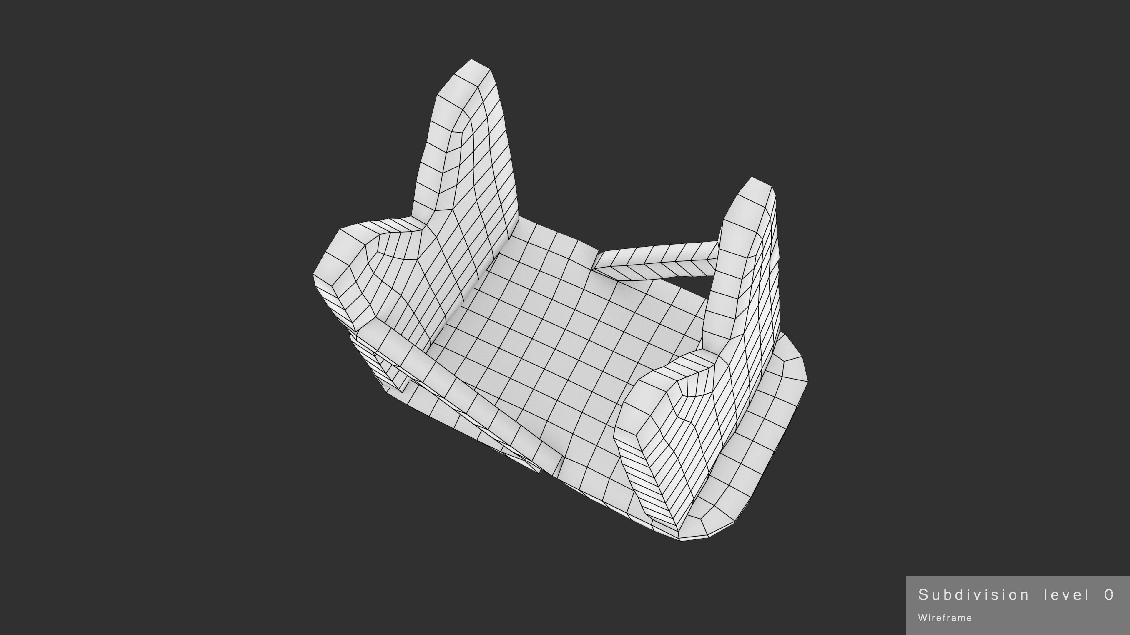 Bench Small Low-poly 3D model_30