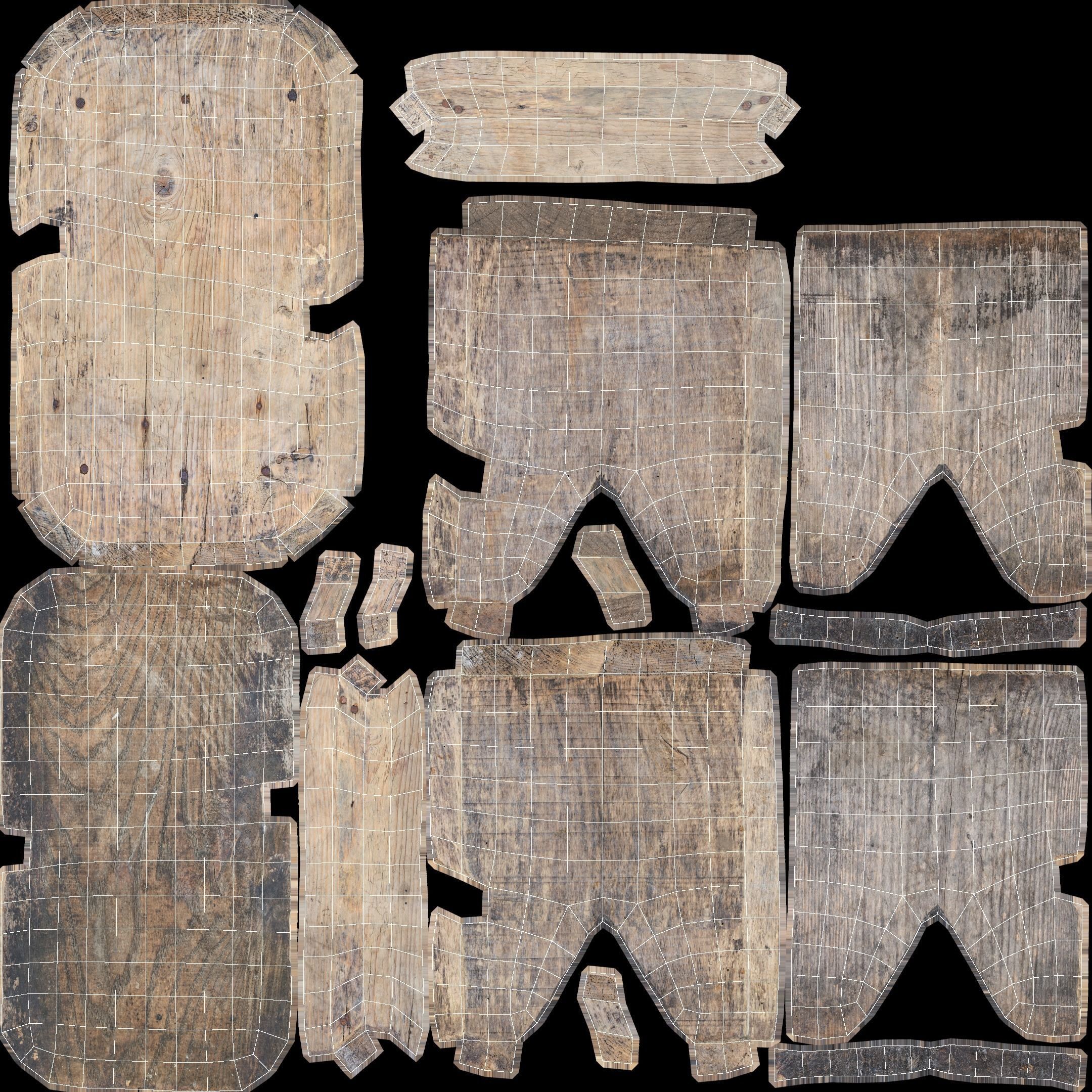 Bench Small Low-poly 3D model_31