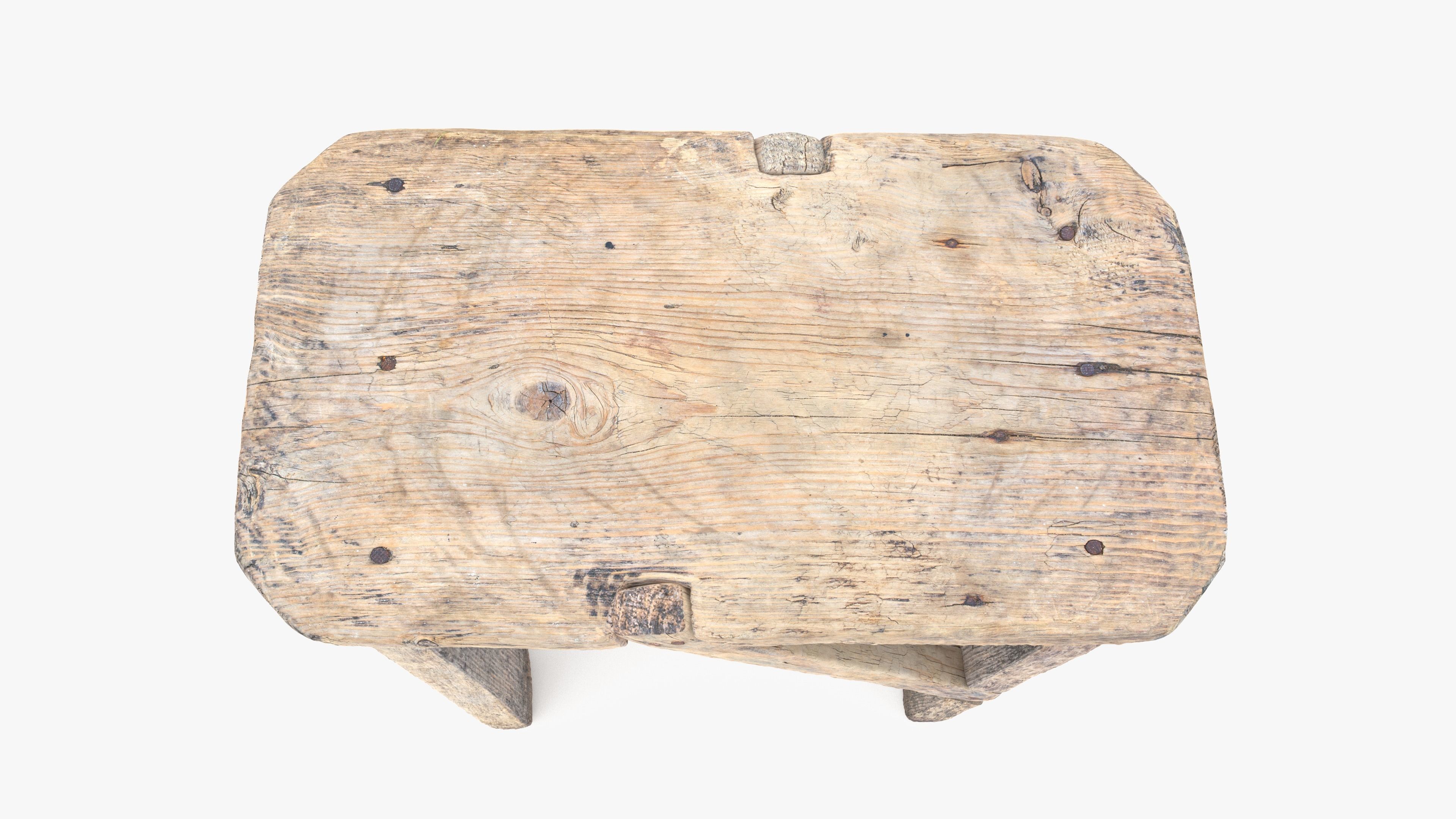 Bench Small Low-poly 3D model_10