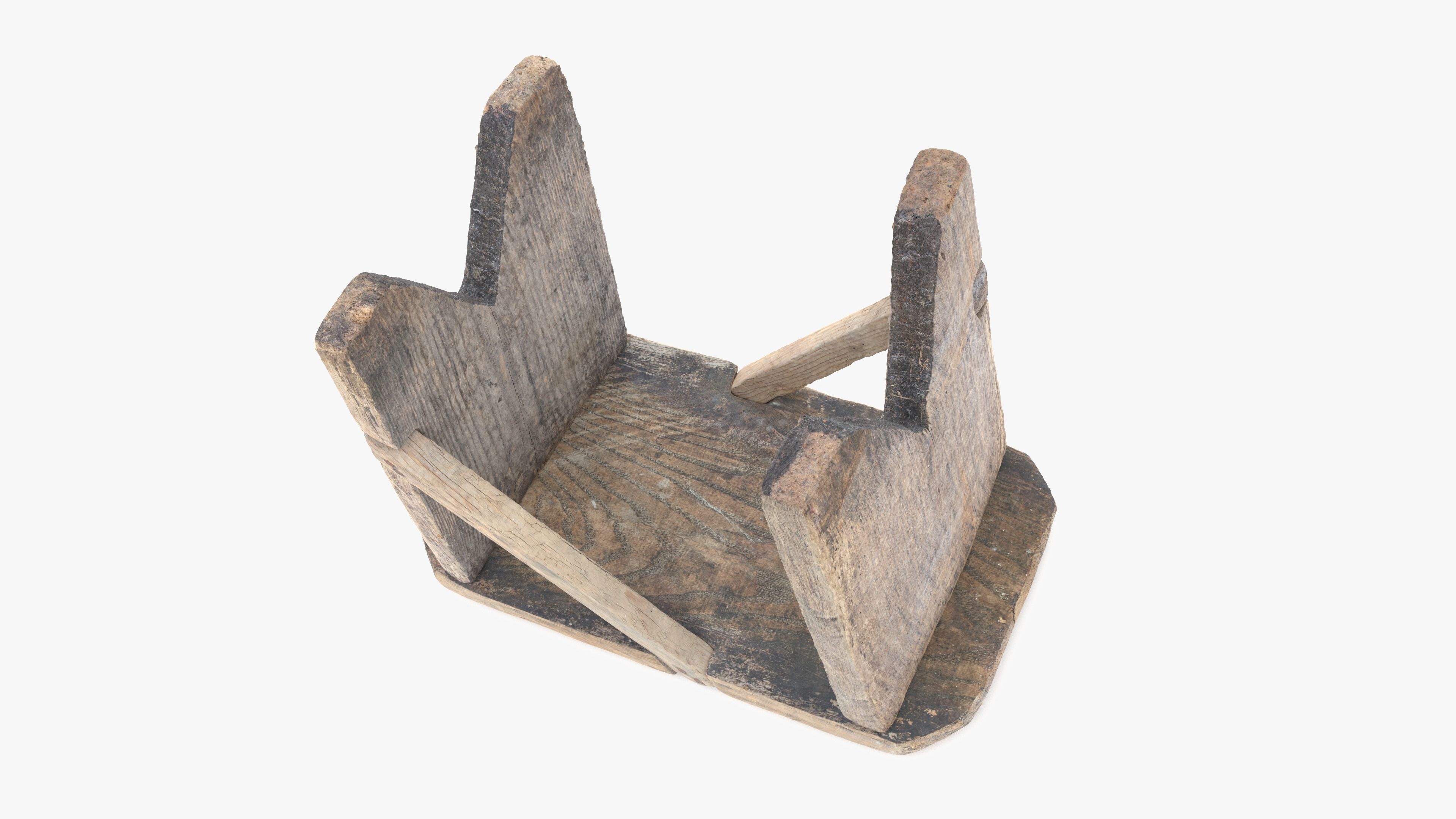 Bench Small Low-poly 3D model_11