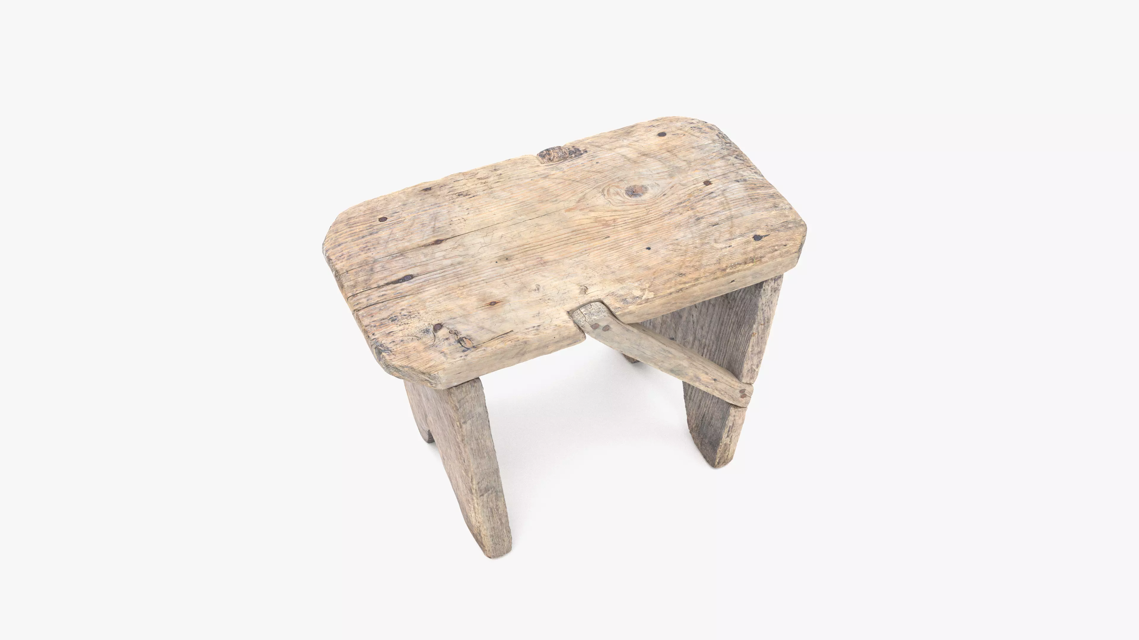 Bench Small Low-poly 3D model_0