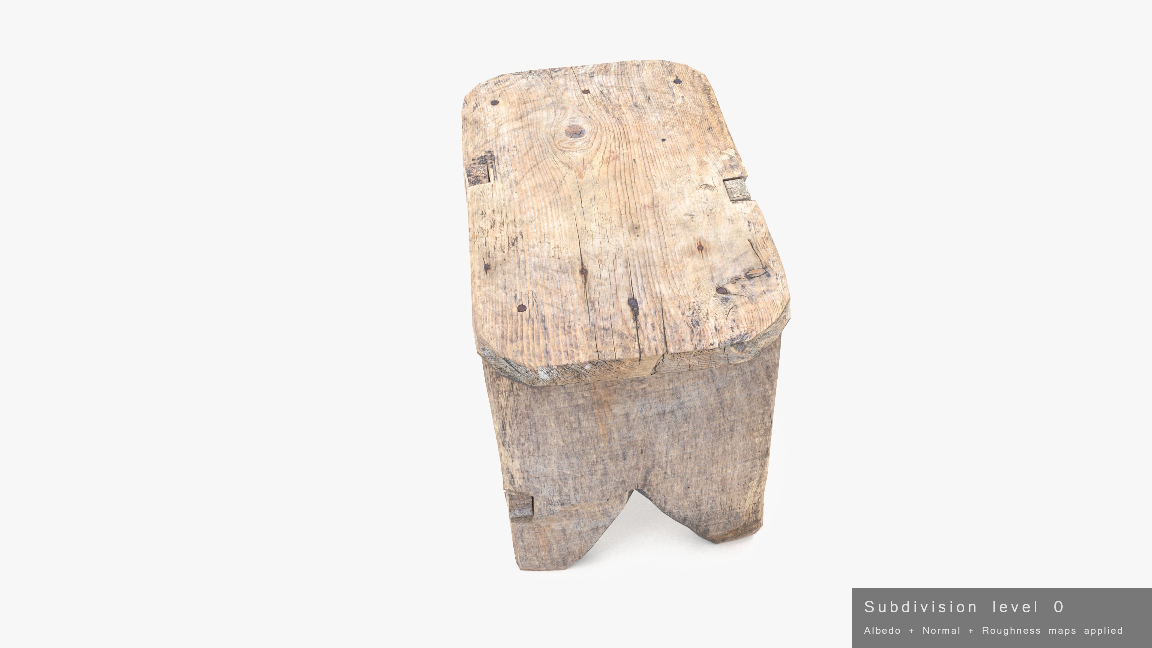 Bench Small Low-poly 3D model_22