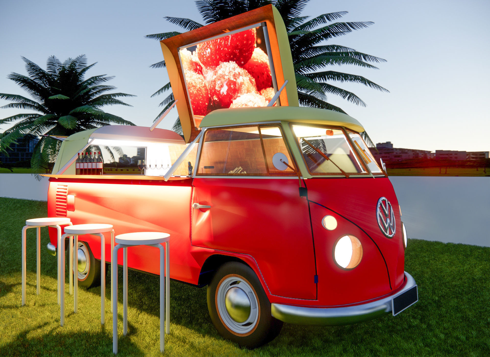 food truck 3d model 3D model_4