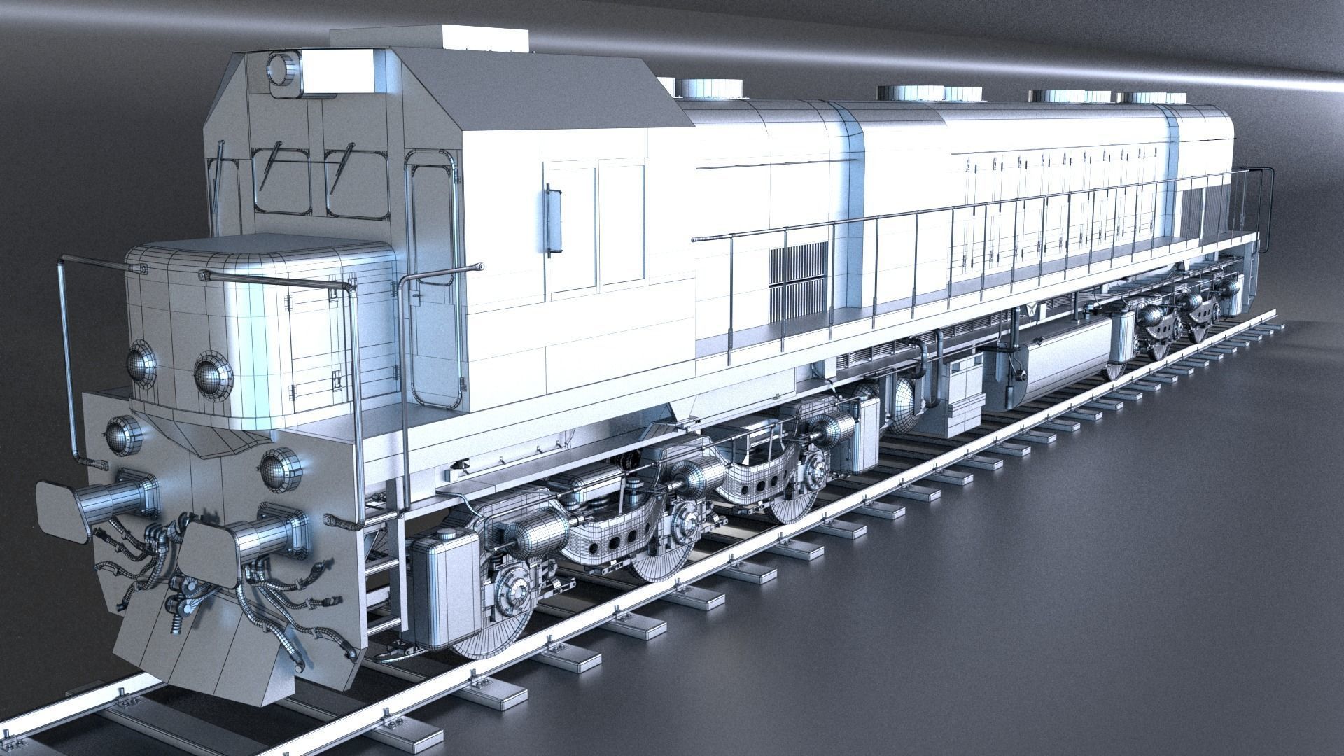 Locomotive GM-26 Low-poly 3D model_11