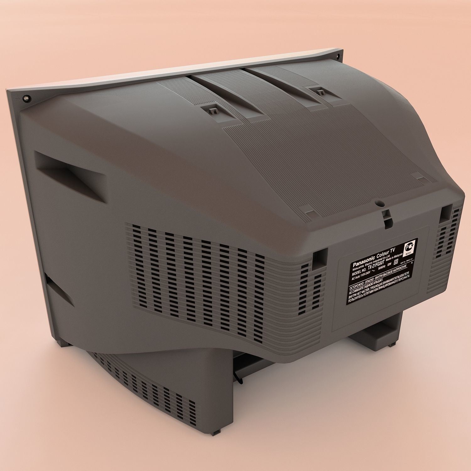 TV Panasonic TX-21FG50T Low-poly 3D model_8