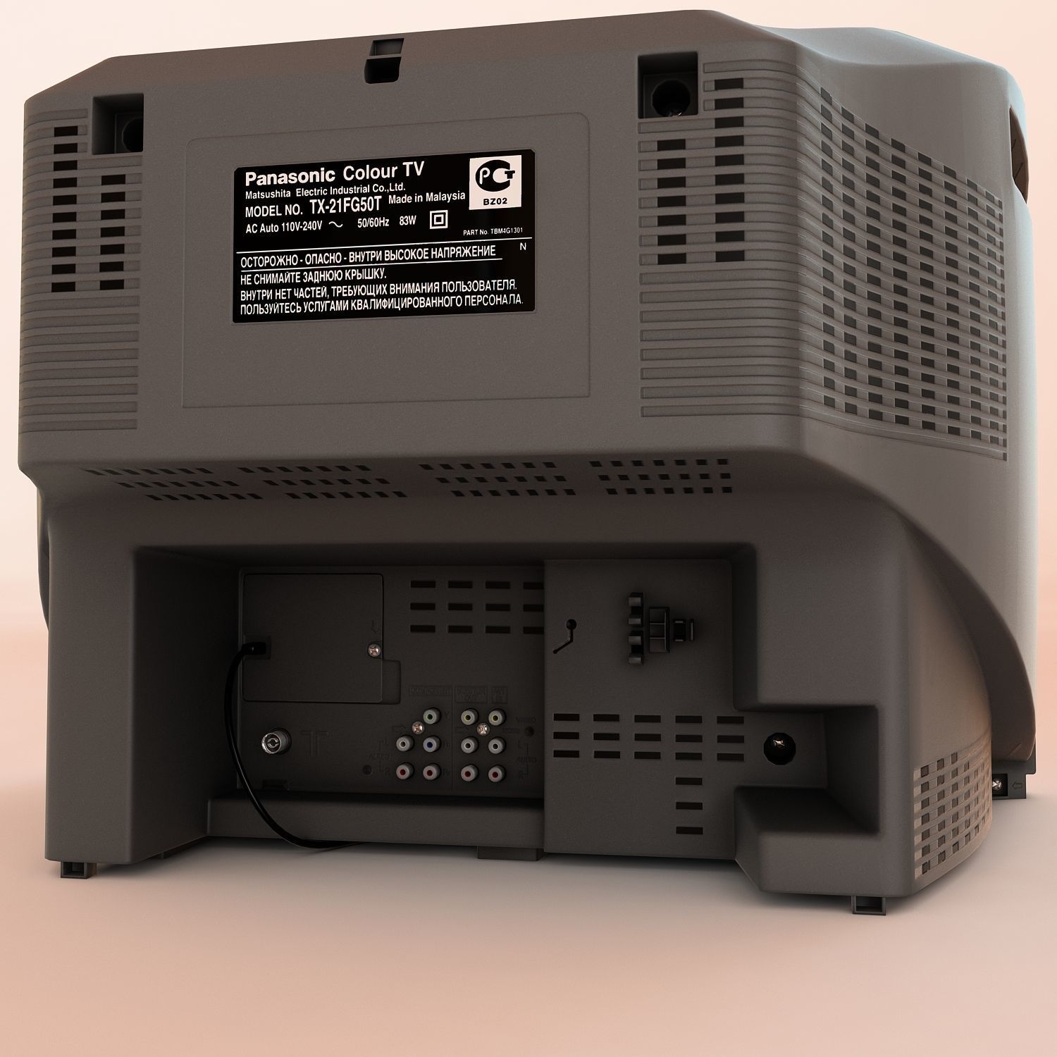 TV Panasonic TX-21FG50T Low-poly 3D model_10