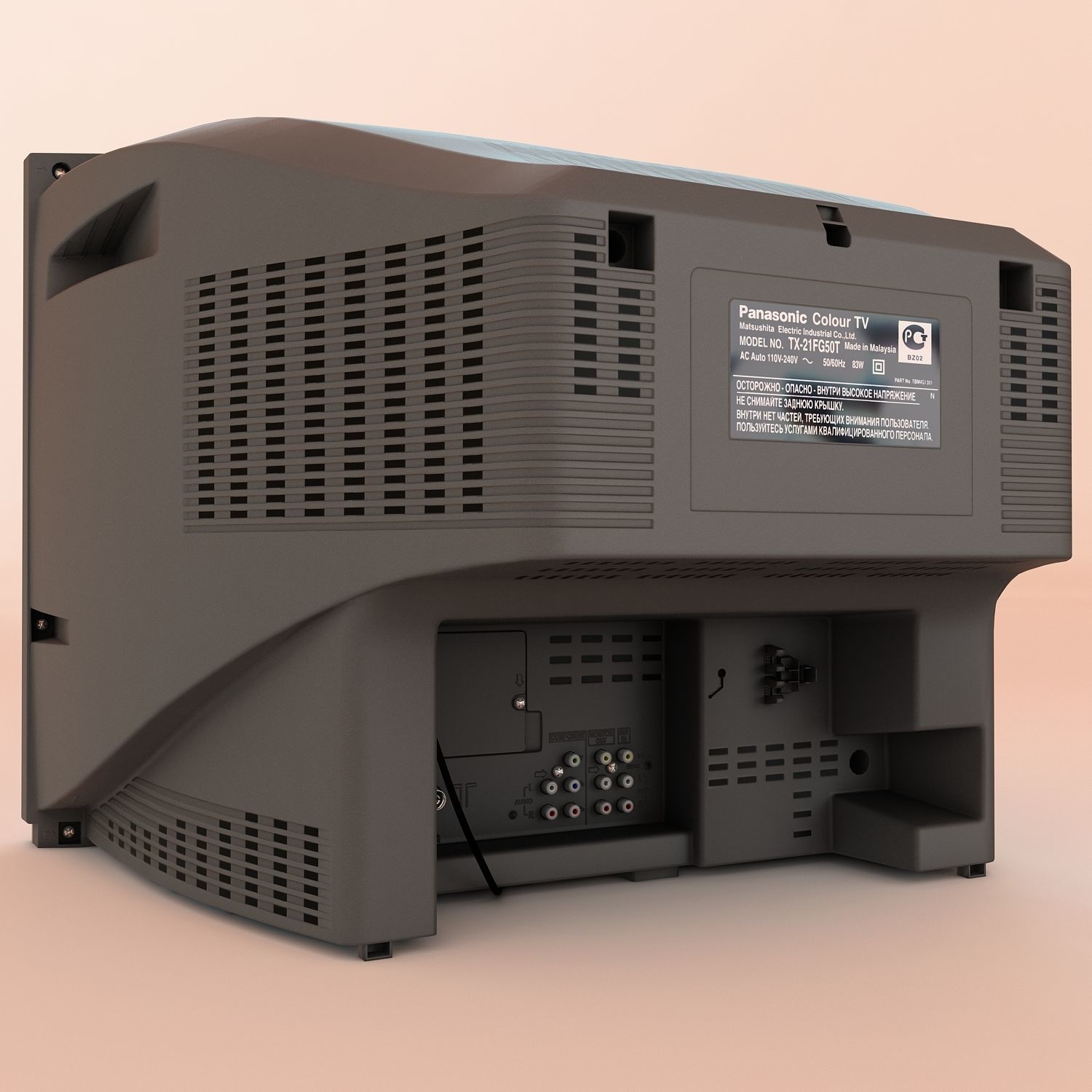TV Panasonic TX-21FG50T Low-poly 3D model_9