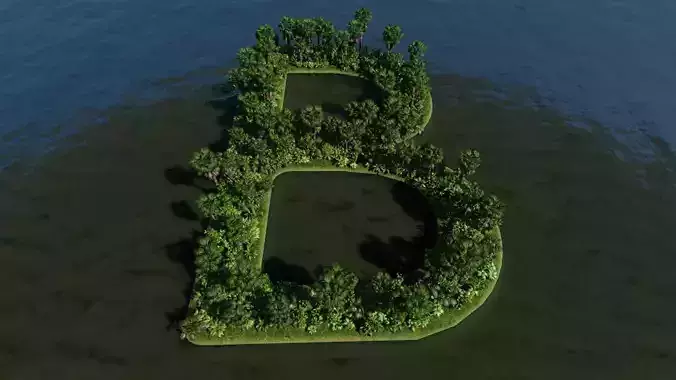 B Alphabet Island 3D model