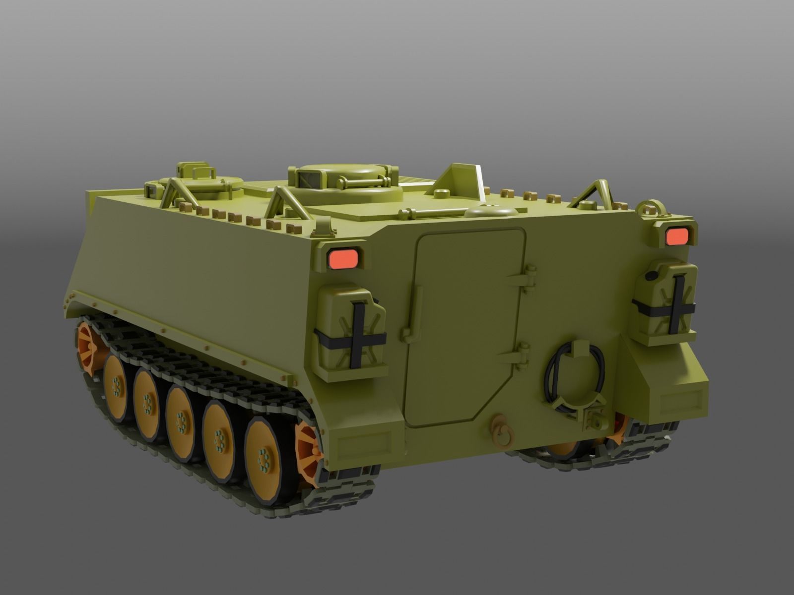 M113 APC tank   Low-poly 3D model_4