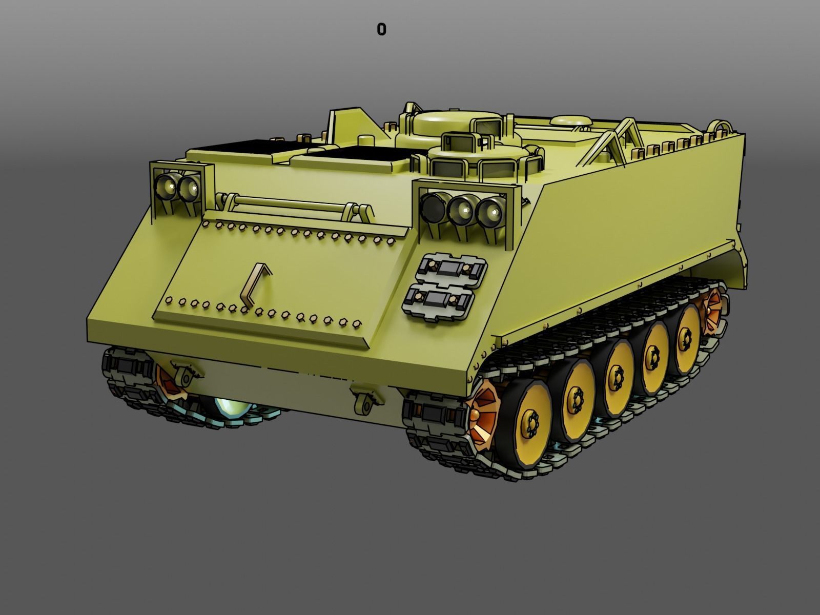 M113 APC tank   Low-poly 3D model_1