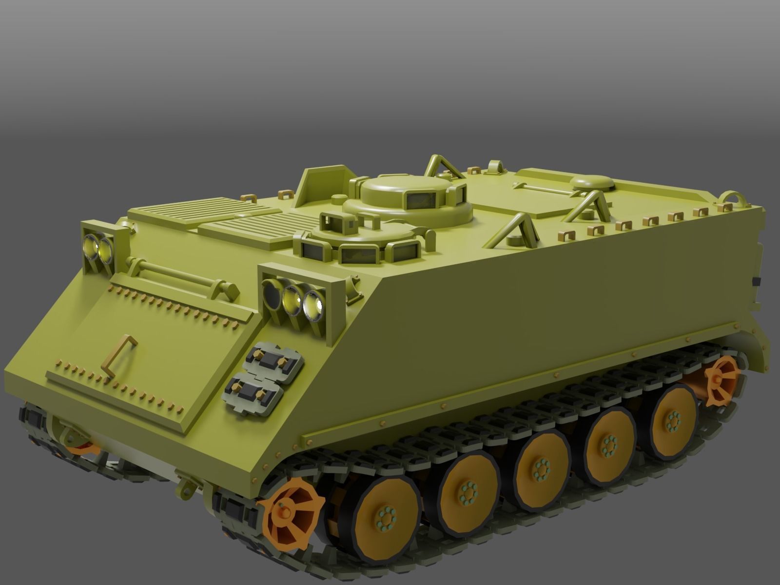 M113 APC tank   Low-poly 3D model_5