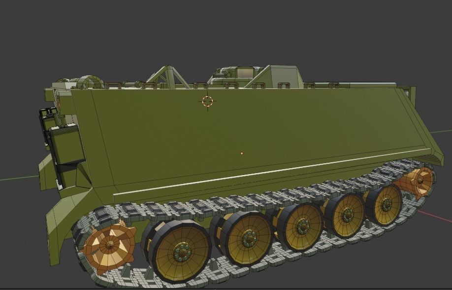 M113 APC tank   Low-poly 3D model_15