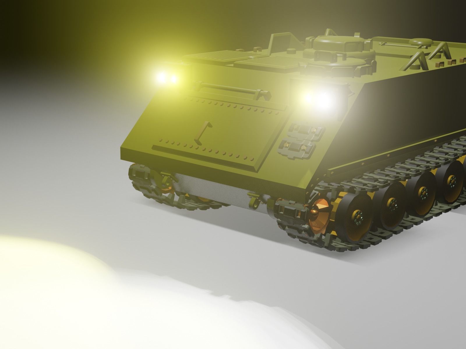 M113 APC tank   Low-poly 3D model_9
