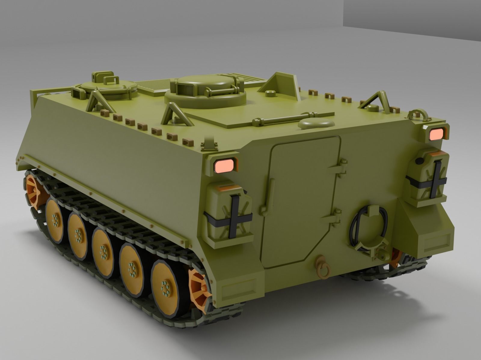 M113 APC tank   Low-poly 3D model_3