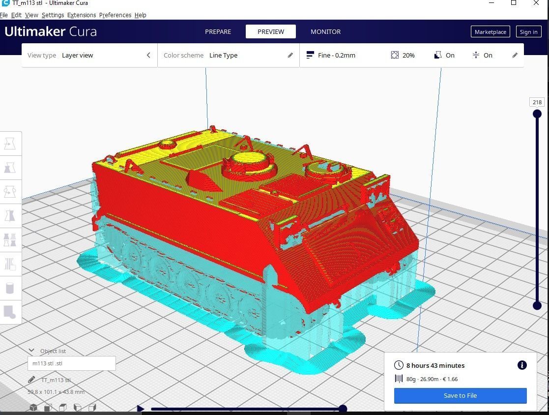 M113 APC tank   Low-poly 3D model_19