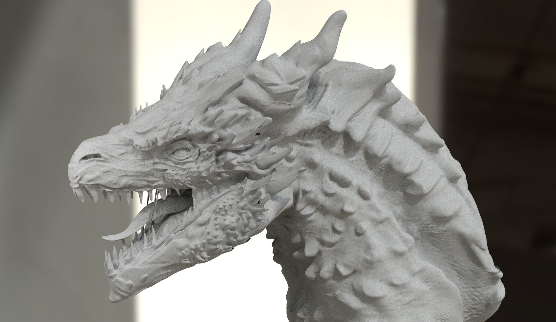 Dragon Head Realistic Low-poly 3D model_9