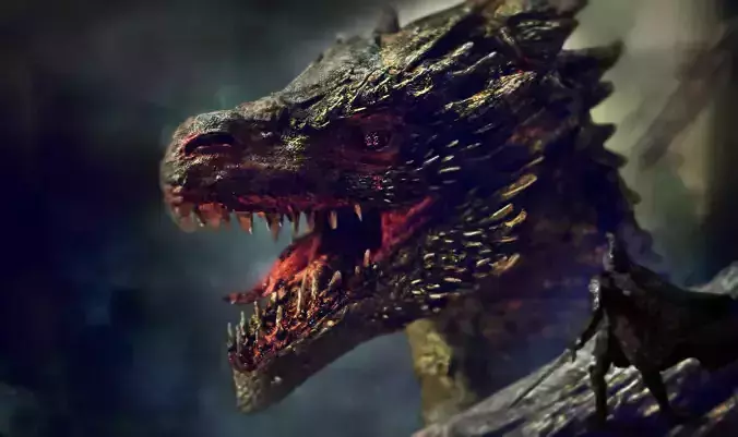 Dragon Head Realistic Low-poly 3D model