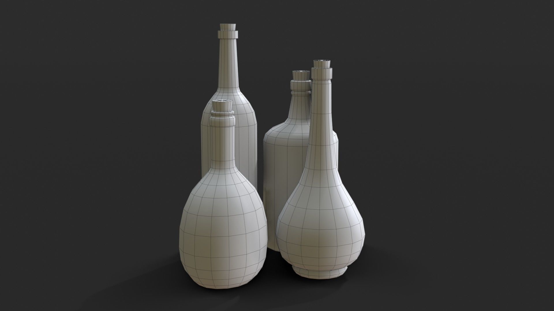 Old Rum Bottles Low-poly 3D model_22