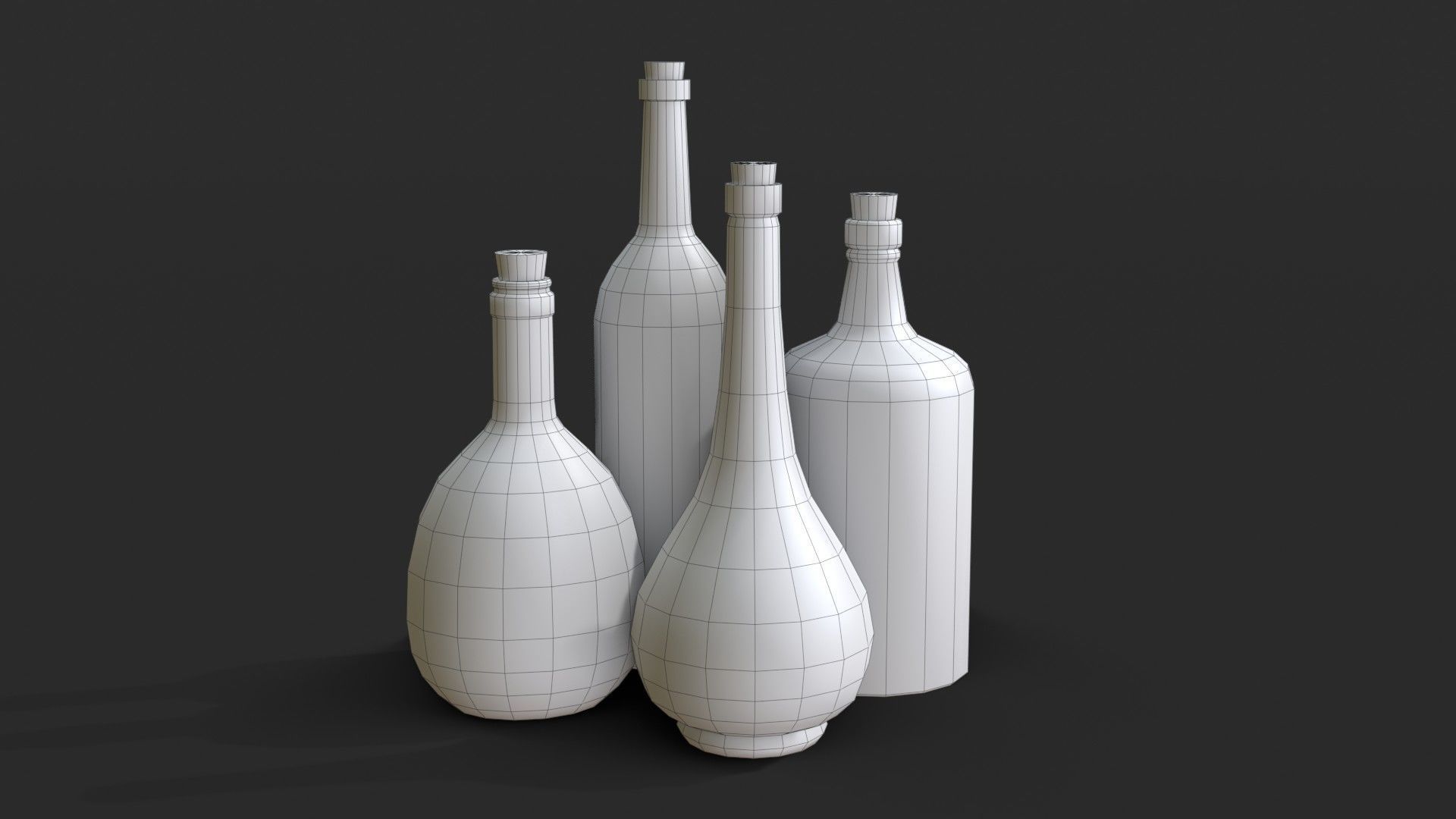 Old Rum Bottles Low-poly 3D model_23