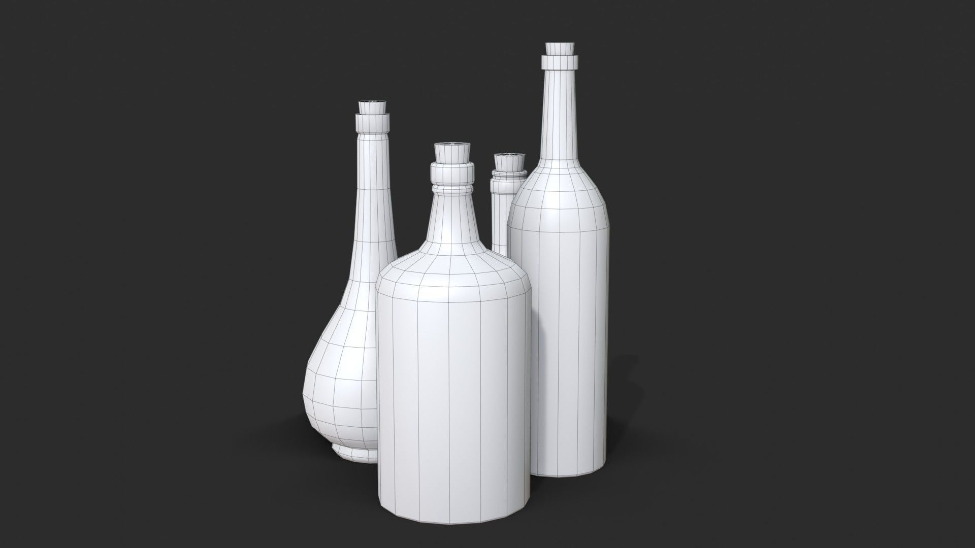 Old Rum Bottles Low-poly 3D model_17