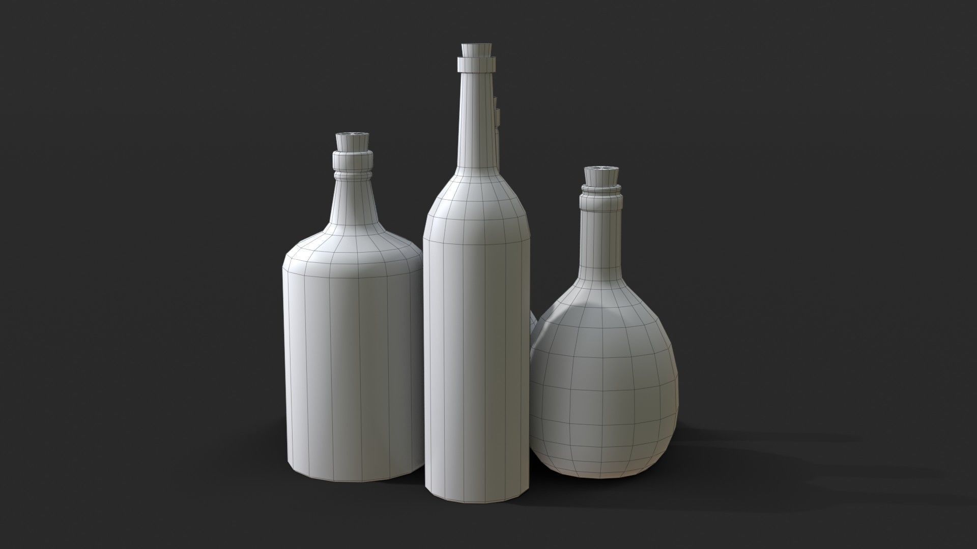 Old Rum Bottles Low-poly 3D model_19