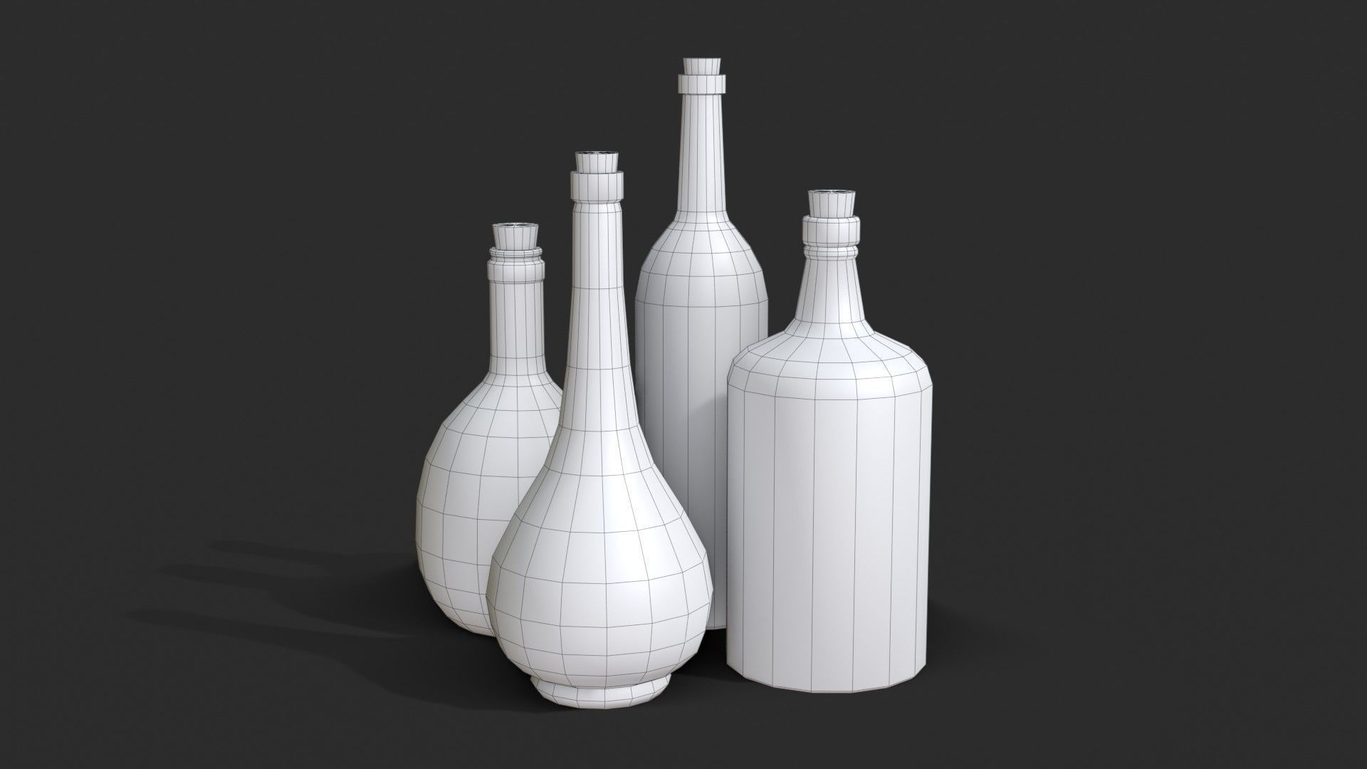 Old Rum Bottles Low-poly 3D model_15