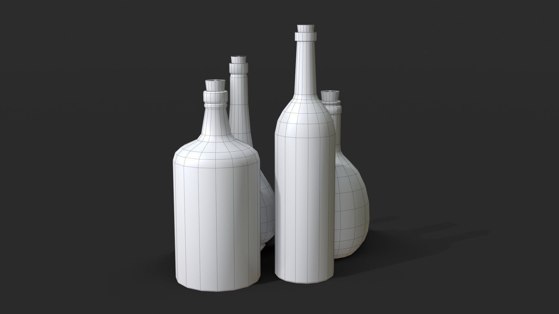Old Rum Bottles Low-poly 3D model_18