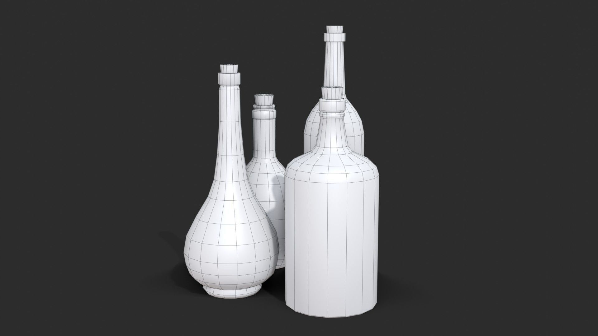 Old Rum Bottles Low-poly 3D model_16