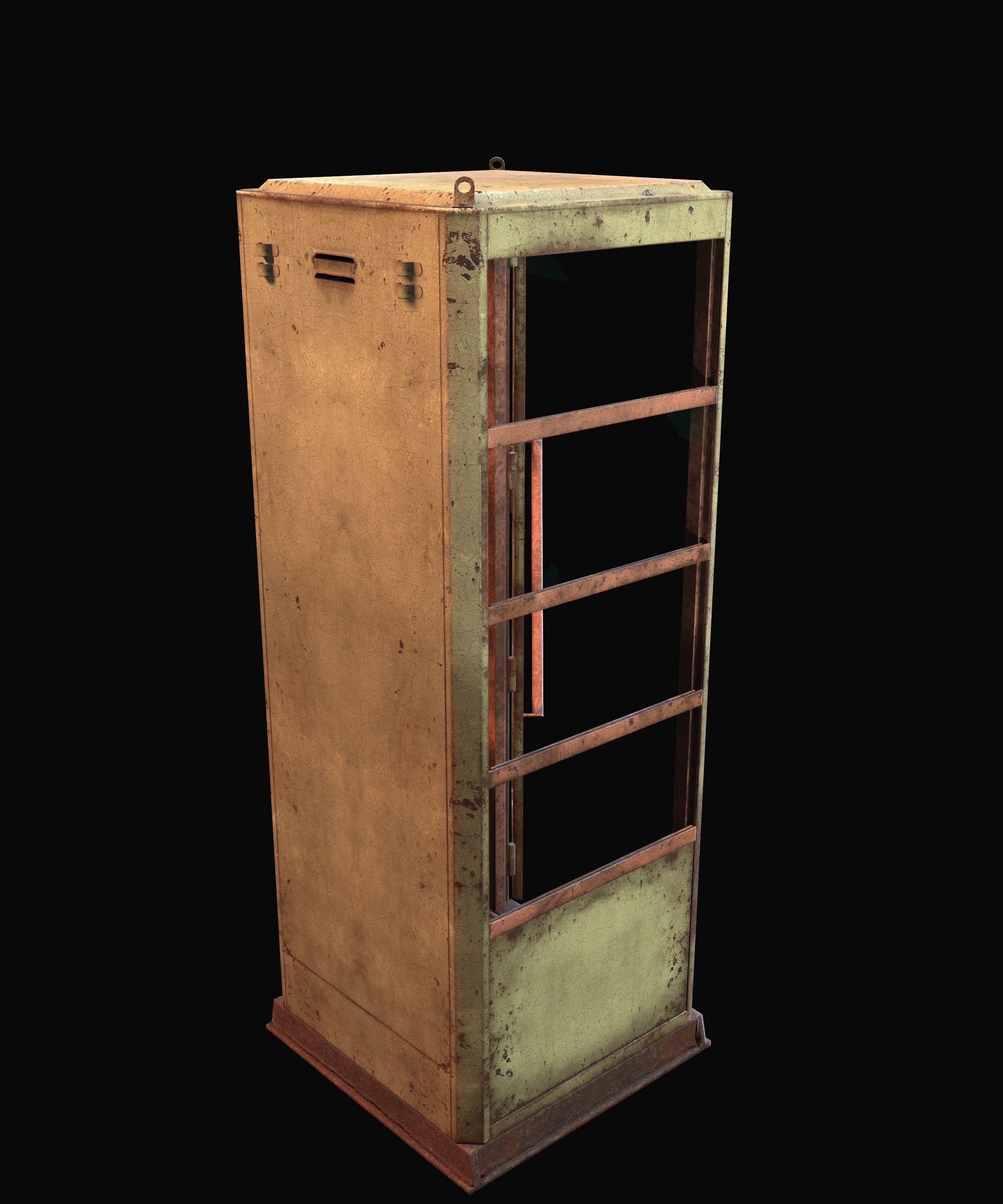 Soviet phone booth Game Ready PBR Low-poly 3D model_6