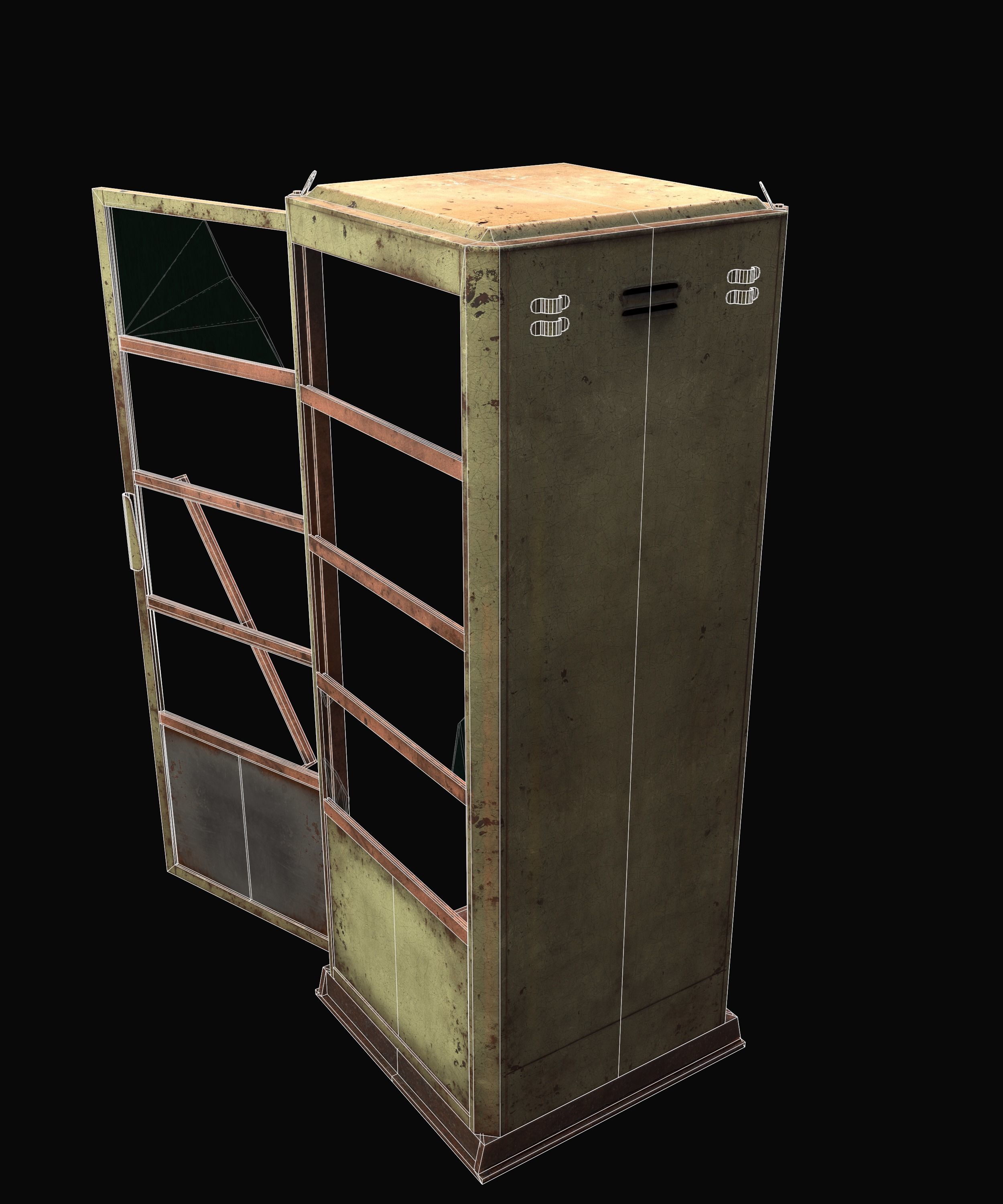 Soviet phone booth Game Ready PBR Low-poly 3D model_12