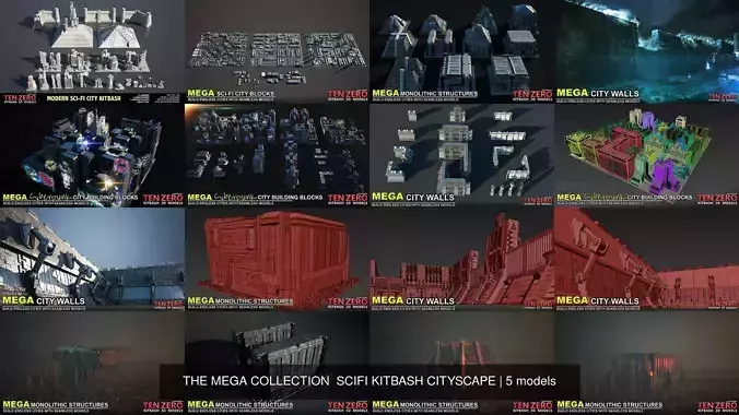 THE MEGA COLLECTION  SCIFI KITBASH CITYSCAPE 
