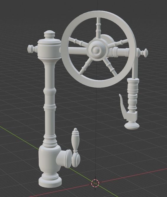 Kitchen faucet steampunk 12 scale 3D print model_1